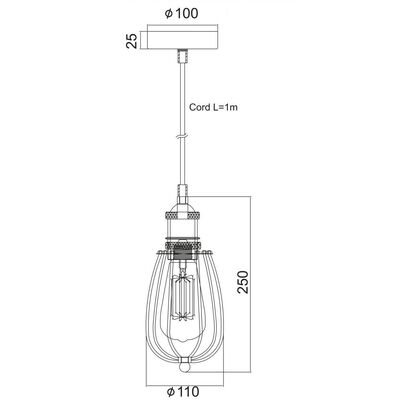 Lighting Pendant 1 Bulb Metal 13802-029
