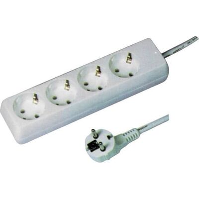 4 Outlet Multi Power Socket 3X1,5 1,5m White