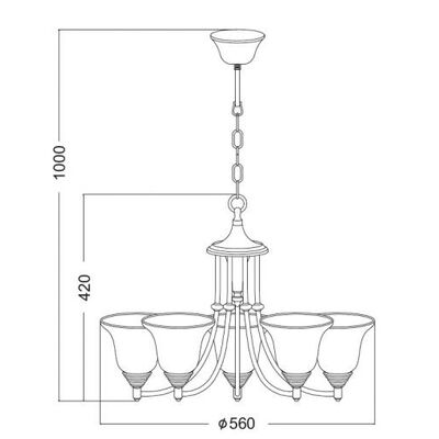Lighting Pendant 5 Bulb Metal 13802-686