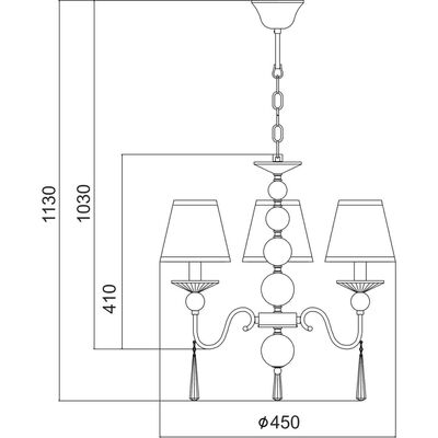 Lighting Pendant 3 Bulb Metal 13802-601