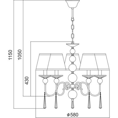 Lighting Pendant 5 Bulb Metal 13802-602