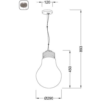 Lighting Pendant 1 Bulb Metal 13802-436