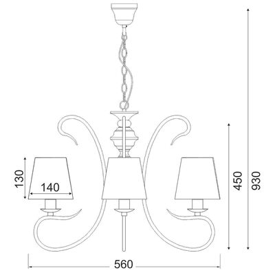 Lighting Pendant 3 Bulb Metal 13802-611