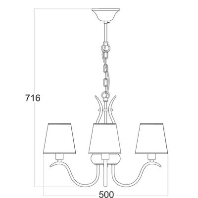 Lighting Pendant 3 Bulb Metal 13802-625