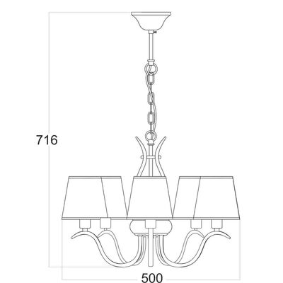 Lighting Pendant 5 Bulb Metal 13802-626
