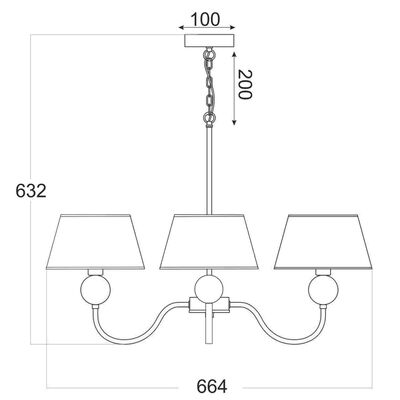 Lighting Pendant 3 Bulb Metal 13802-630