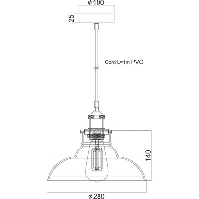 Lighting Pendant 1 Bulb Glass 13802-132