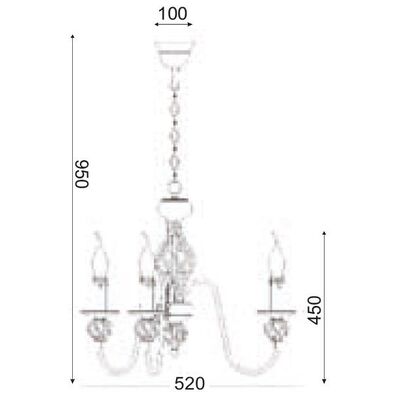 Lighting Pendant 3 Bulb Metal 13802-730
