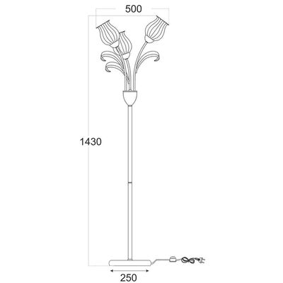Floor Lamp 3 Bulb Metal 13803-085