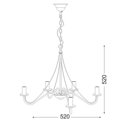 Lighting Pendant 5 Bulb Metal 13802-706