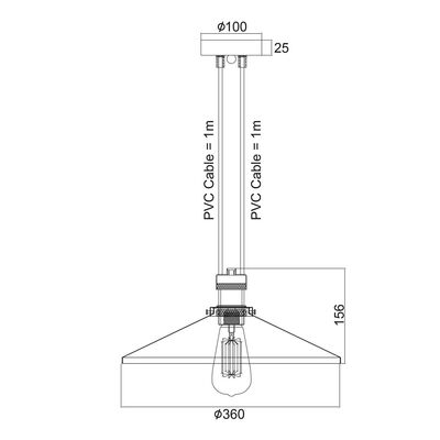 Lighting Pendant 1 Bulb  Metal 13802-074