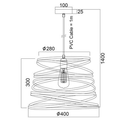 Lighting Pendant 1 Bulb Metallic 13802-333