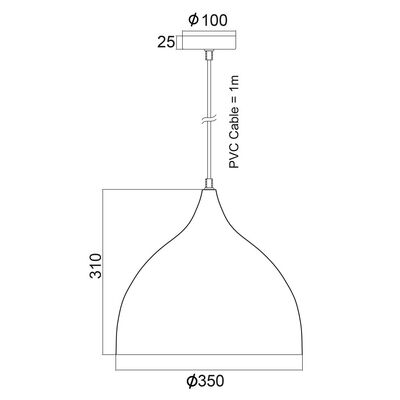 Lighting Pendant 1 Bulb Metal 13802-483