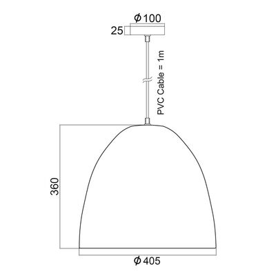Lighting Pendant 1 Bulb Metal 13802-490