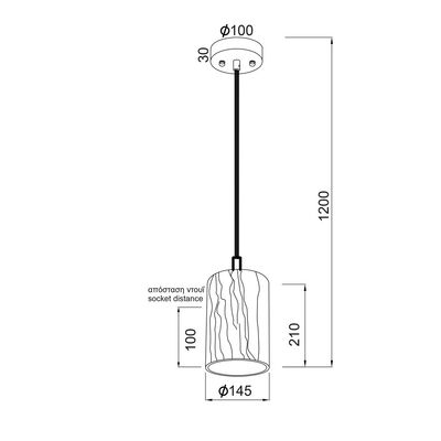Lighting Pendant 1 Bulb Metal 13802-036