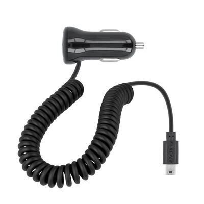 Car Charger With Mini USB Cable 1A Black