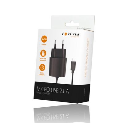 Travel Charger micro USB 2.1A Black