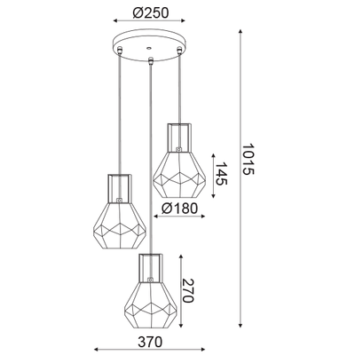 Lighting Pendant 3 Bulb Glass 13802-861