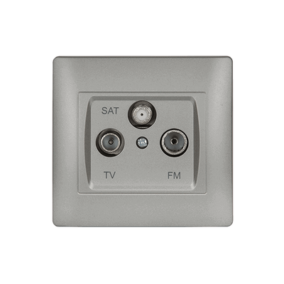 Socket TV+FM+SAT Rhyme Grey Metallic