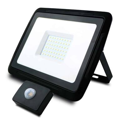 LED Flood Light with Sensor 50W 6000K 230V Pro-X Black