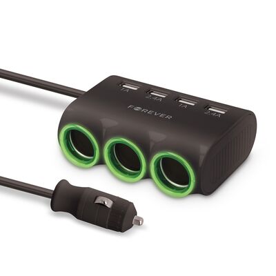 Car Socket Splitter With 4x USB Charger