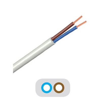 Flat Flexible Cable 2x0.50mm White H03VV-F