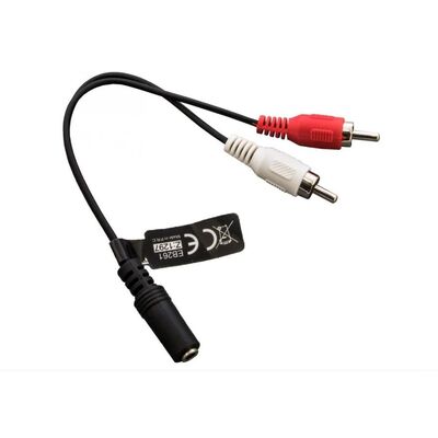Cable Adapter Stereo mini Jack 3.5mm 1 Female - 2 RCA 0.2m Black