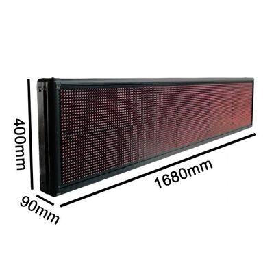 Half LED Rolling Display Red 168x40 Waterproof with Wifi