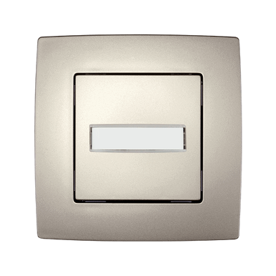 Doorbell Switch with Light Name Card City Champagne Metallic