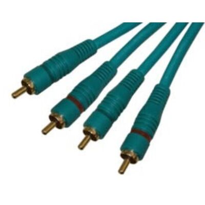 Audio Cable 2 RCA Males - 2 RCA Males 3m Green