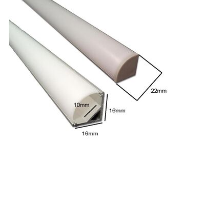 Προφίλ Αλουμινίου Γωνία 45° με Γαλακτώδης Κάλυμμα PVC 2m