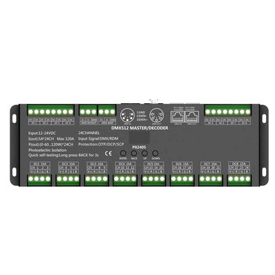 DMX Led Controller 24x5A 12-24V DC PX2405-OLED