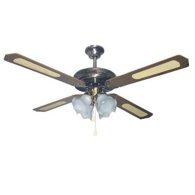 Ceiling Fan 70W 130cm Antique-Bronze with Pull Switch & 4x Lamp Holder E27