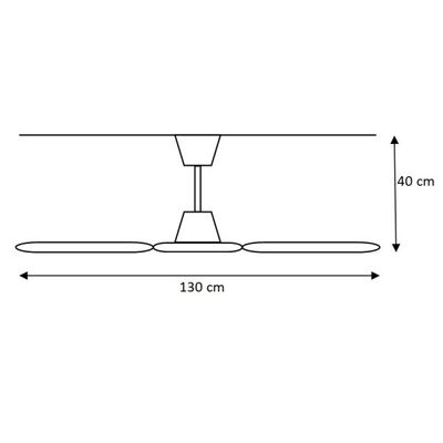Ceiling Fan 70W 130cm White with Pull Switch