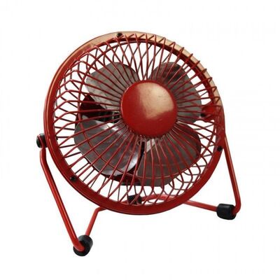 Mini Table Fan 10cm 2.5W with USB connection Red