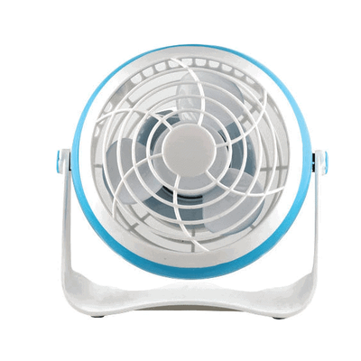 Mini Table Fan 10cm 1.8W with Batteries and USB connection Blue
