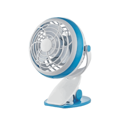 Mini Table Fan 10cm 1.8W with Batteries and USB connection Blue