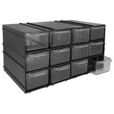 12 Drawer Plastic Storage Cabinet Electronic Components Hardware 230x142x125mm