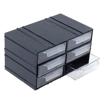 6 Drawer Plastic Storage Cabinet Electronic Components Hardware 230x142x125mm