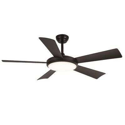 Ceiling Fan 38W DC 132cm Black Coffe Color with Fixed Led Light