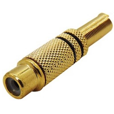 RCA Female Connector Metal Gold-Plated Black