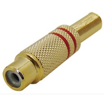 RCA Female Connector Metal Gold-Plated Red