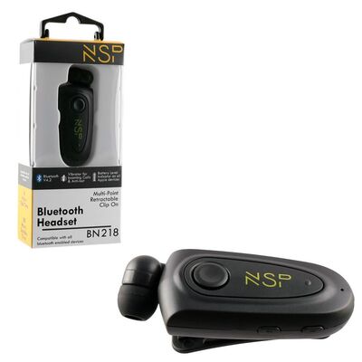 Bluetooth Ακουστικά NSP BN219 10 Μαύρο Τραβηχτό Σχοινί