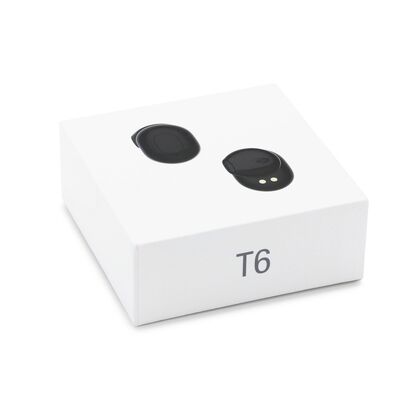 Bluetooth Ακουστικά TWS T6 Μαύρο με Powerbank