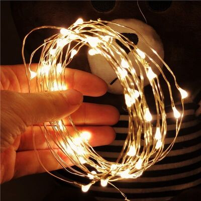 Black Copper Wire String Led Light 2m 20LED 2xAA Battery Operated Wire Decorative Fairy Lights Warm White