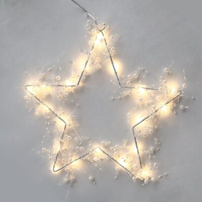 Decorative Star Wall Light 20 LED Warm White with 3xAA Battery