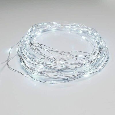 Silver Copper Wire String Led Light 20m 200LED Wire Decorative Fairy Lights Cool White 8 Functions
