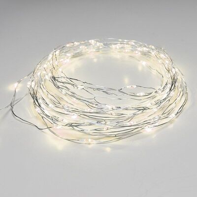 Silver Copper Wire String Led Light 20m 200LED Wire Decorative Fairy Lights Warm White 8 Functions