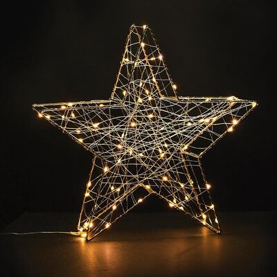 3D Metal Star 80 LED Warm White