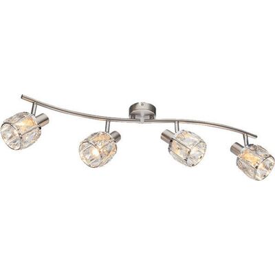 Celing Light Spot 4xE14 Satin Nickel + Chrome Frame With Clear Glass 13803-022
